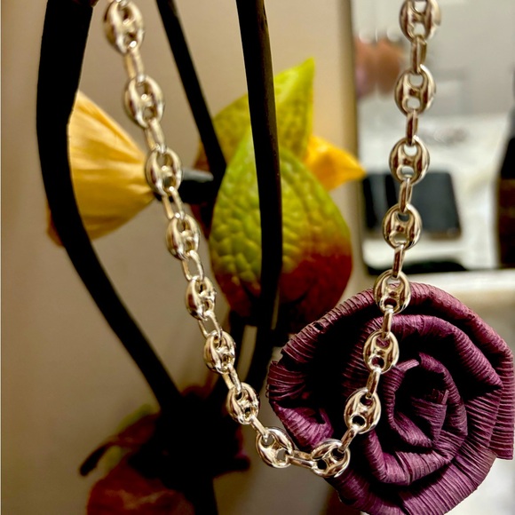 Genuine 925 Sterling Silver Puff 3D Gucci Necklace - Picture 1 of 4